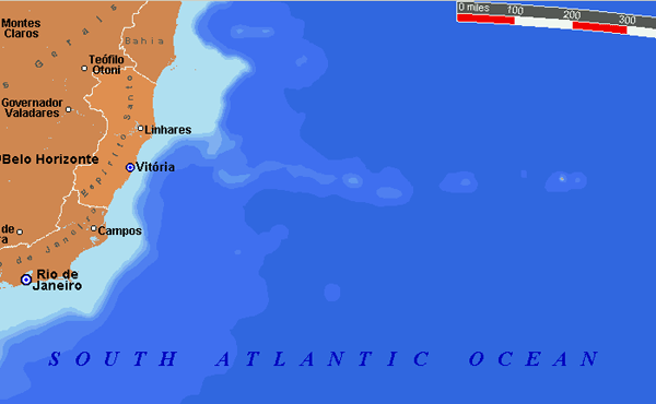  Underwater Peaks and Island Chain off Rio DeJanero 