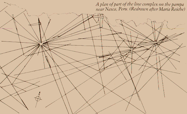  Maria Reiche Map of Nazca Lines - Tilted to Current North 