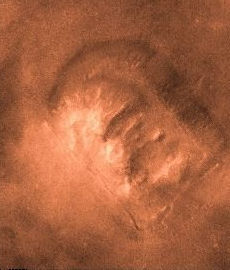  NASA's Face 1998 - colorized, turned 180� 